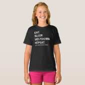 Eten, slapen, smelten, herhalen | grappig t-shirt (Voorkant volledig)