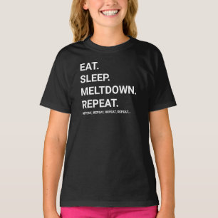 Eten, slapen, smelten, herhalen   grappig t-shirt