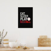 Eten Slapen Spelen Honkbal Grappige Honkbal Citaat Poster (Keuken)
