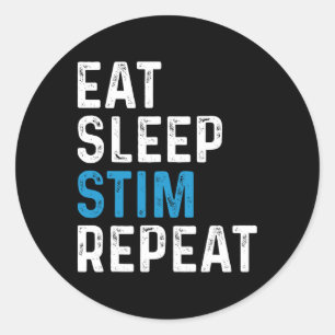 Eten Slapen Stim Herhaal Stimming Autisme Bewustzi Ronde Sticker