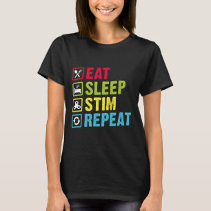 Eten Slapen Stim Herhalen Autisme Bewustzijn Kinde T-shirt