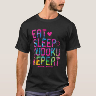 Eten Slapen Sudoku Herhalen Grappig Motiverend Puz T-shirt