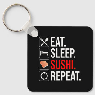 Eten. Slapen. Sushi. Herhalen Sleutelhanger