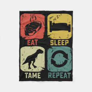 Eten Slapen Tamen Herhalen Dinosaurus Gamen Geek G Fleece Deken