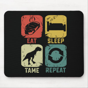 Eten Slapen Tamen Herhalen Dinosaurus Gamen Geek G Muismat