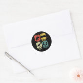 Eten Slapen Tamen Herhalen Dinosaurus Gamen Geek G Ronde Sticker (Envelop)