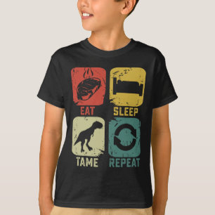 Eten Slapen Tamen Herhalen Dinosaurus Gamen Geek G T-shirt