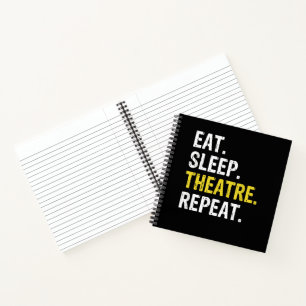 Eten Slapen Theater Herhalen Acteur Drama Cadeau Notitieboek