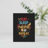 Eten, Slapen, Theater, Herhalen Briefkaart (Staand voorkant)