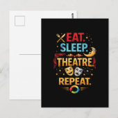 Eten, Slapen, Theater, Herhalen Briefkaart (Voorkant / Achterkant)