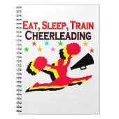 ETEN, SLAPEN TREIN CHEERLEADEREND ROOD ONTWERP NOTITIEBOEK (Voorkant)