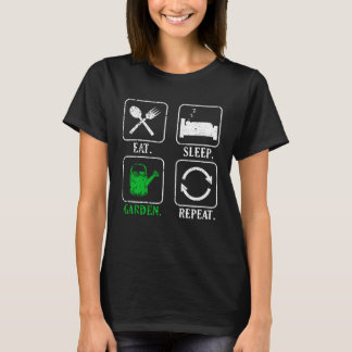 Eten Slapen Tuin Herhalen Vintage Tuin Tuinieren M T-shirt