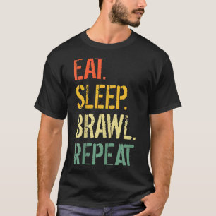 Eten Slapen Vecht Herhaal Sterren Grappige Video G T-shirt