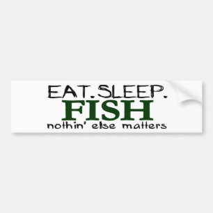 Eten Slapen Vissen Bumpersticker