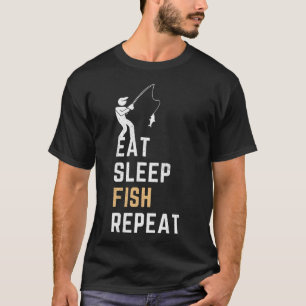 Eten Slapen Vissen Herhalen Grappig Vissen Cadeau T-shirt