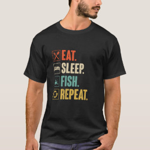 Eten Slapen Vissen Herhalen Grappig Vissen Visser T-shirt