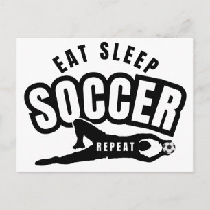 eten slapen voetbal herhalen briefkaart