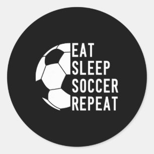 Eten Slapen Voetbal Herhalen Footll Ronde Sticker