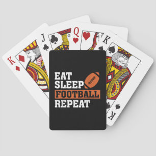 Eten Slapen Voetbal Herhalen Geweldig Liefde Voetb Pokerkaarten