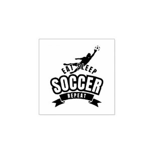 eten slapen voetbal herhalen rubberstempel