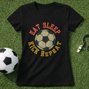 Eten Slapen Voetbal Trappen Herhalen Vintage Grafi T-shirt