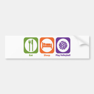 Eten Slapen Volleybal Spelen Bumpersticker