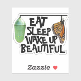 Eten, slapen, wakker worden mooie monarchvlinder sticker
