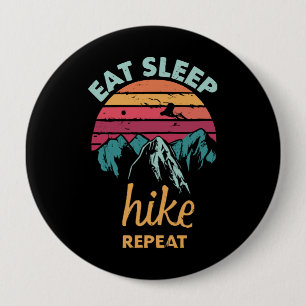 Eten, Slapen, Wandelen, Herhalen Ronde Button 4,0 Cm