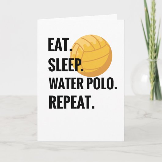 Eten Slapen Waterpolo Herhalen Waterpolospeler Cad Kaart (Voorkant)