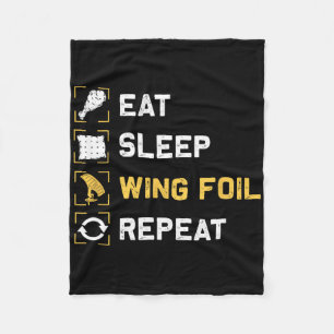 Eten Slapen Wing Foil Herhalen Grappige Wing Surfe Fleece Deken