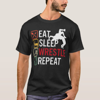Eten Slapen Worstelen Herhalen Worstelen T-shirt