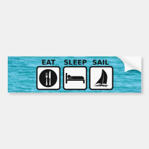 Eten Slapen Zeilen Bumpersticker