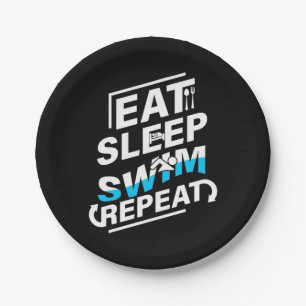 Eten Slapen Zwemmen Papieren Bordje
