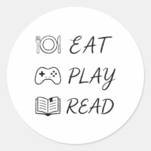 eten spelen lezen svg ronde sticker