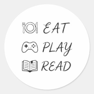 eten spelen lezen svg ronde sticker