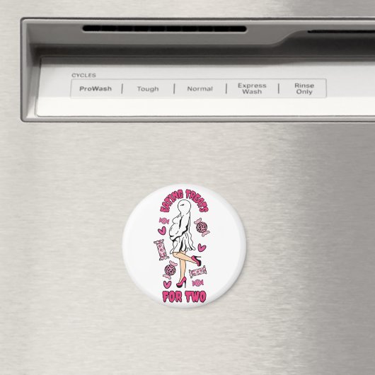 "Eten traktaties voor twee" Zwanger Halloween Ghos Magneet (Insitu (Vaatwasser))