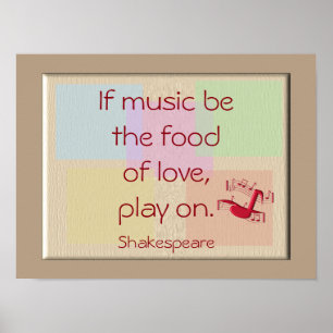 Eten van liefde -- kunstprint -Shakespeare citaat Poster