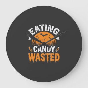 Eten van snoep verspilde Halloween-ontwerp_1 Grote Klok