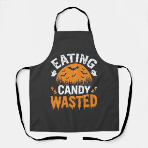 Eten van snoep verspilde Halloween-ontwerp_1 Schort