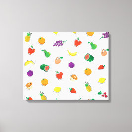 Eten voor denken_volledig Fruity_Pattern Canvas Afdruk