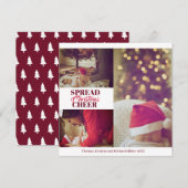 Étendre Noël Cheval Bourgogne Carte photo rouge (Devant / Derrière)