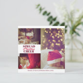 Étendre Noël Cheval Bourgogne Carte photo rouge (Debout devant)