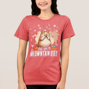 Etenliefhebber Kat Grappig "Ik volg een Kattegenwi Tri-Blend Shirt