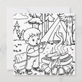 etenstijd | Kind Camping kleurplaat