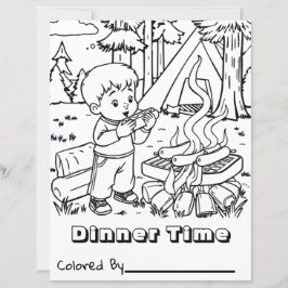 etenstijd | Kind Camping kleurplaat