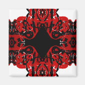 Eternal Abstract Red Black White Fluid Art Magneet (Voorkant)