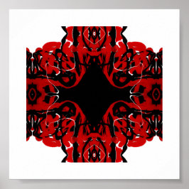 Eternal Abstract Red Black White Fluid Art Poster