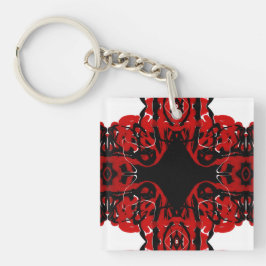 Eternal Abstract Red Black White Fluid Art Sleutelhanger
