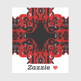 Eternal Abstract Red Black White Fluid Art Sticker