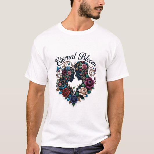 Eternal Bloom Embrace T-Shirt | Intricate Couple (Voorkant)
